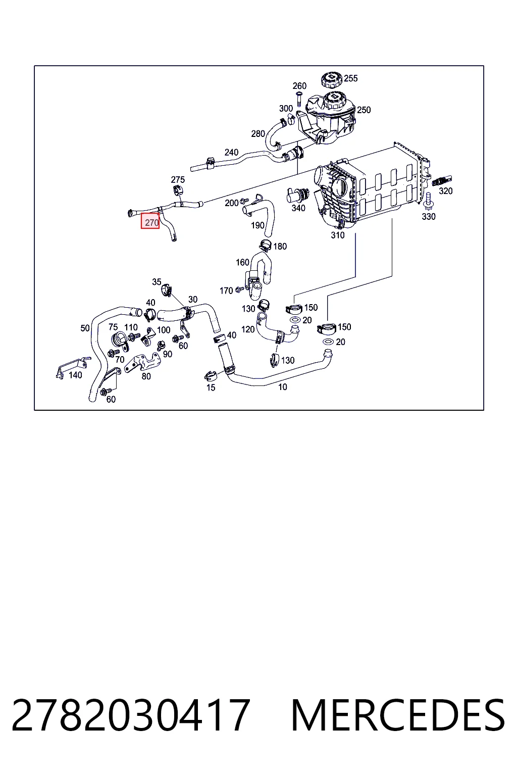 2782030417 Mercedes Cano derivado de ventilação de cárter (de separador de óleo)