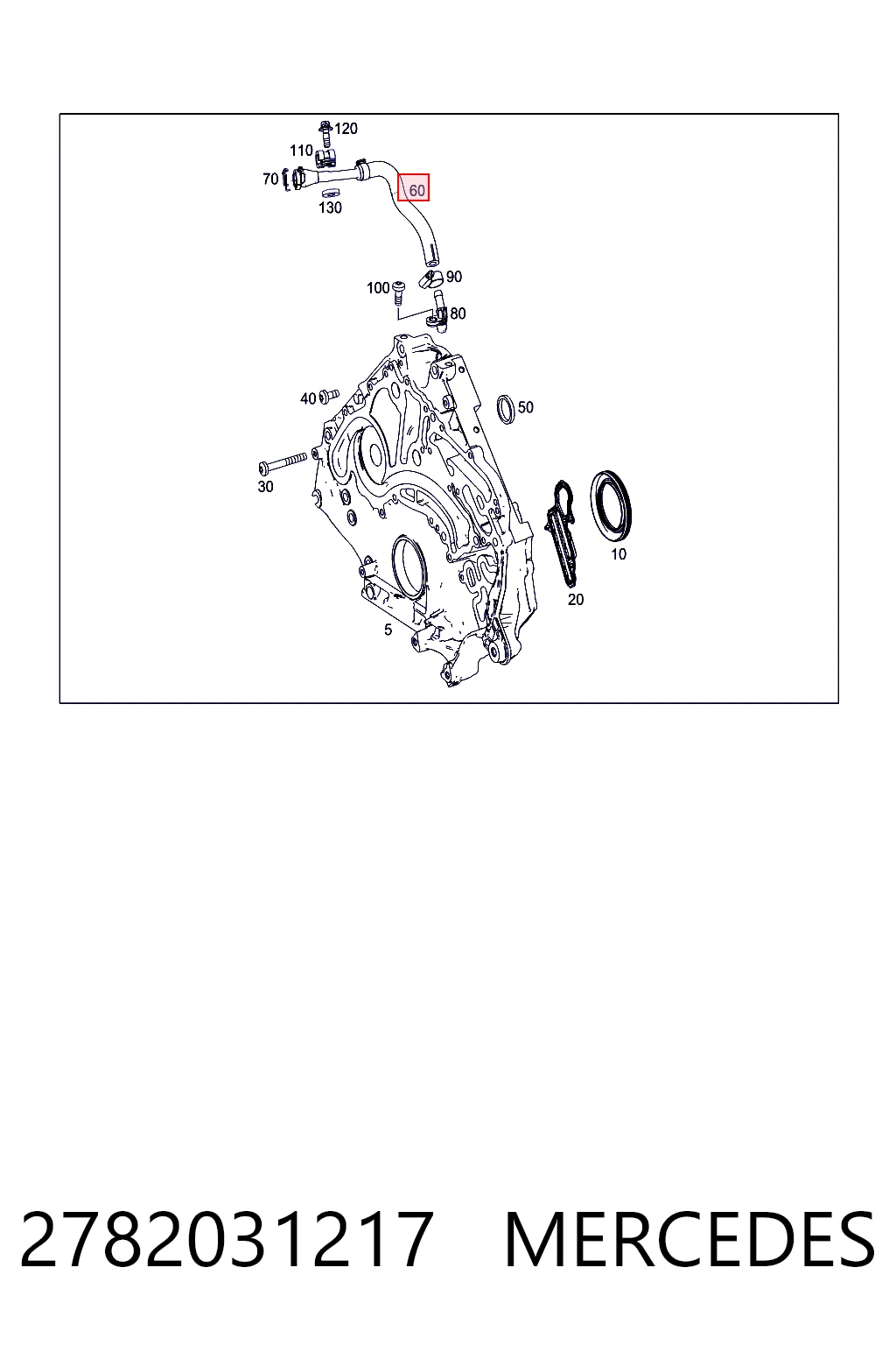 2782031217 Mercedes Cano derivado de ventilação de cárter (de separador de óleo)