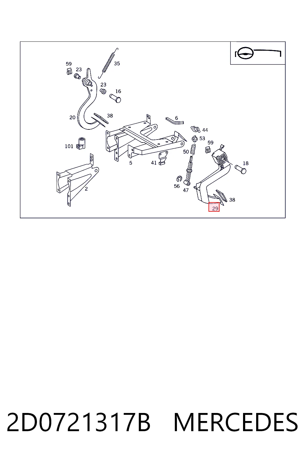 Pedal de embraiagem Volkswagen LT 28-46 II 2DA, 2DD, 2DH
