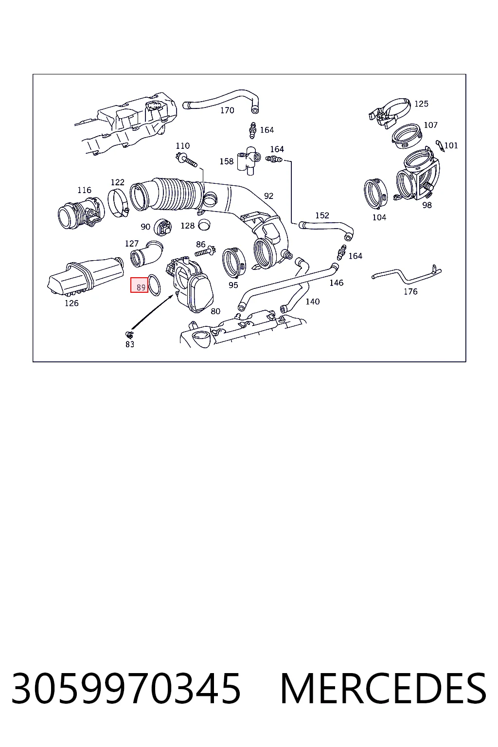 Vedante da válvula de borboleta para Mercedes E  S210