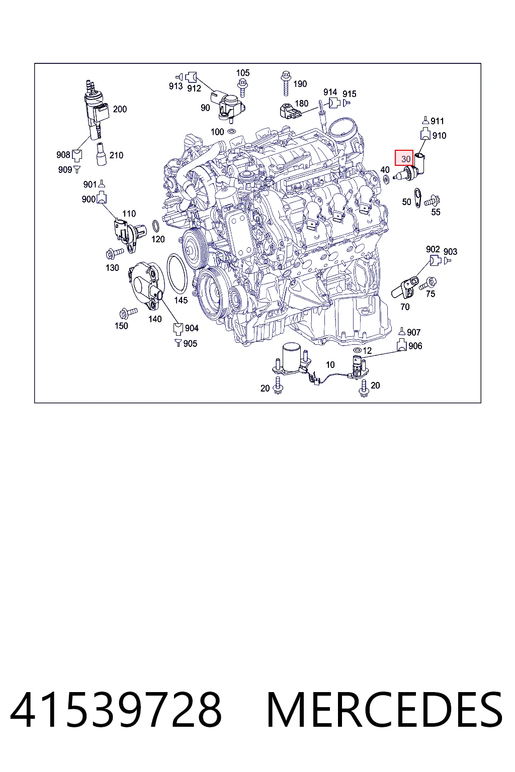 41539728 Mercedes Sensor de temperatura do fluido de esfriamento