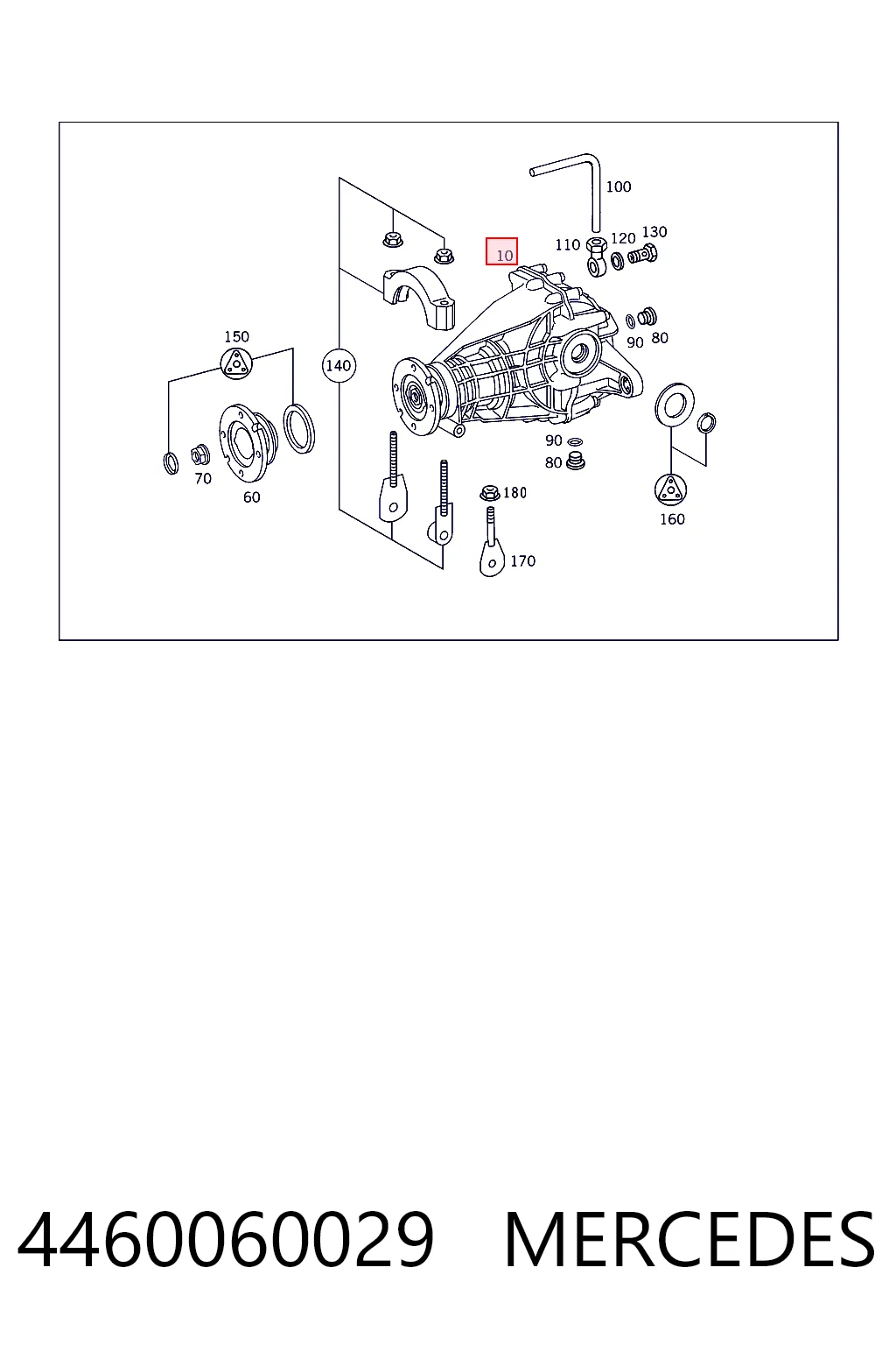 Redutor do eixo traseiro para Mercedes ML/GLE  W163
