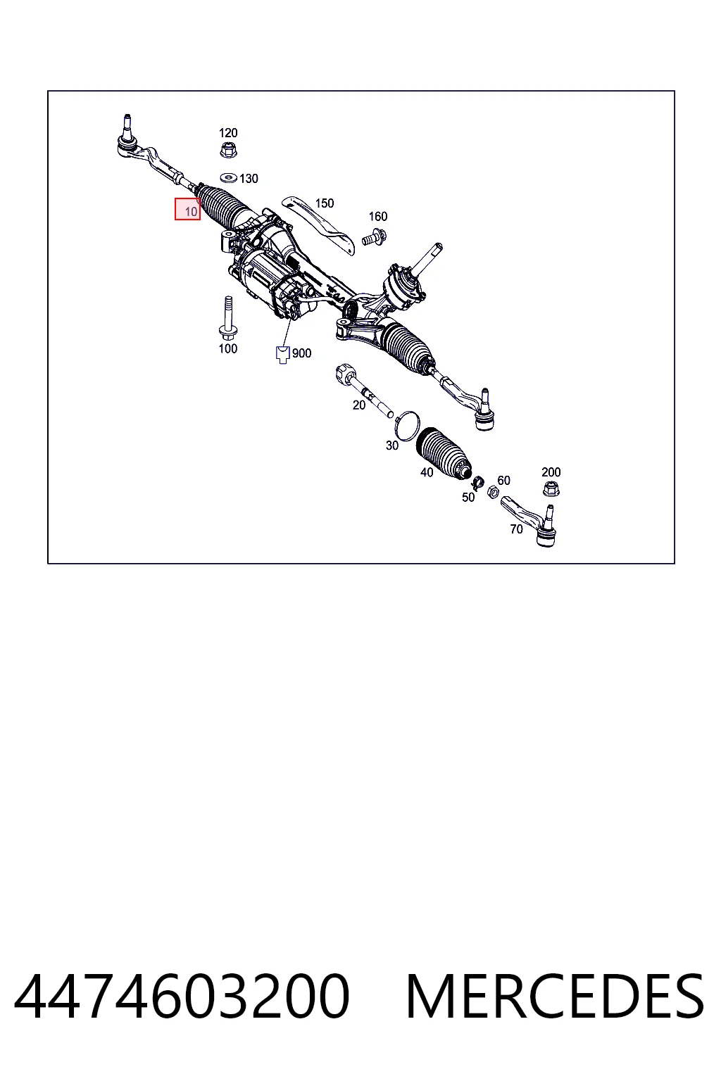 4474603200 Mercedes Cremalheira da direção