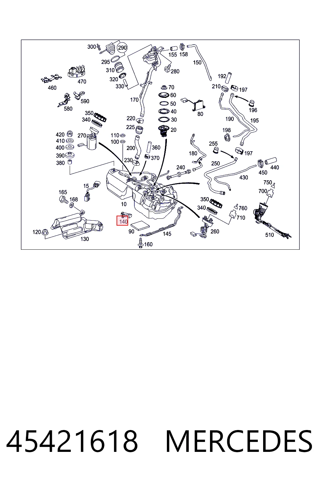 45421618 Mercedes Sensor de pressão de combustível