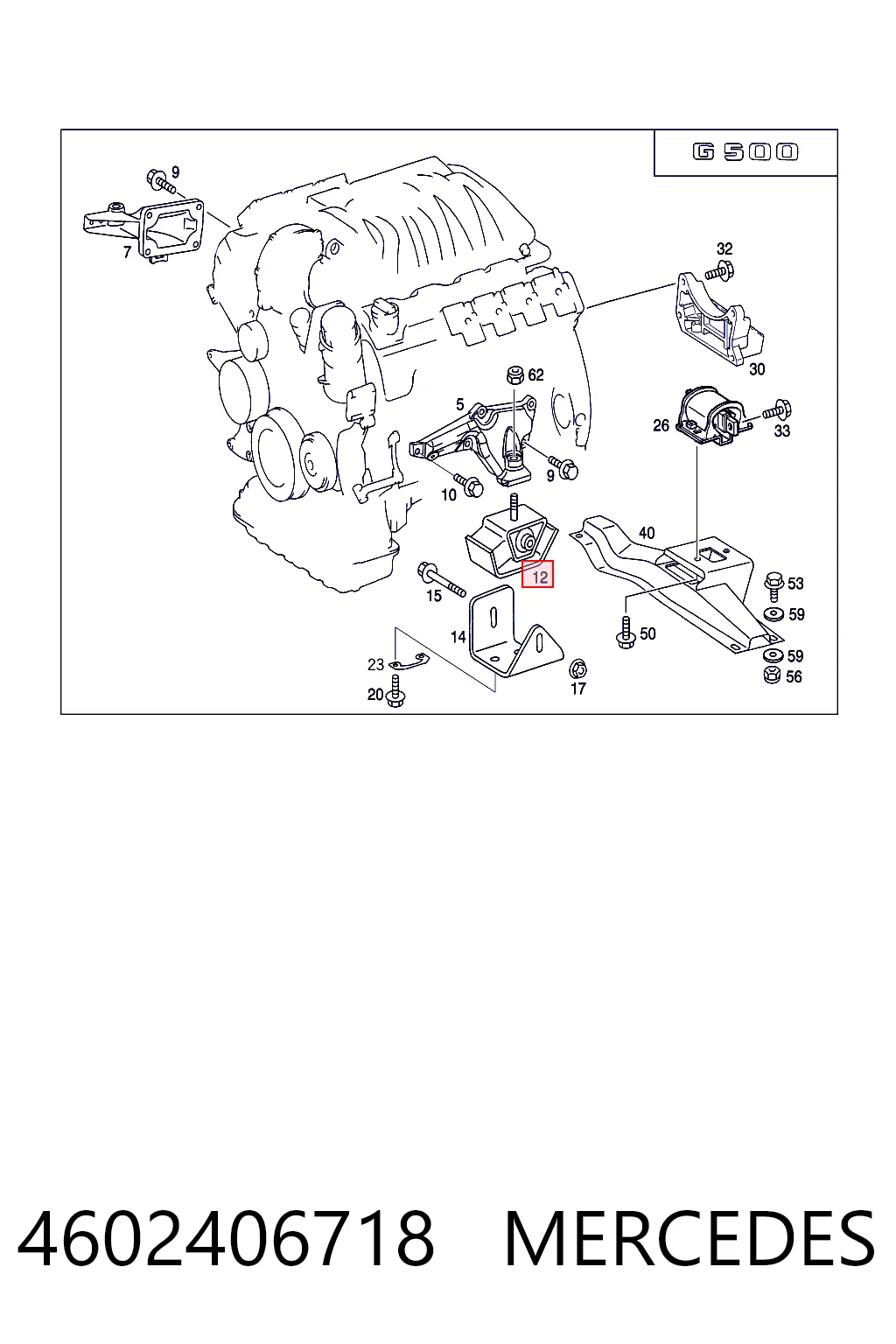 4602406718 Mercedes Coxim (suporte) esquerdo/direito de motor