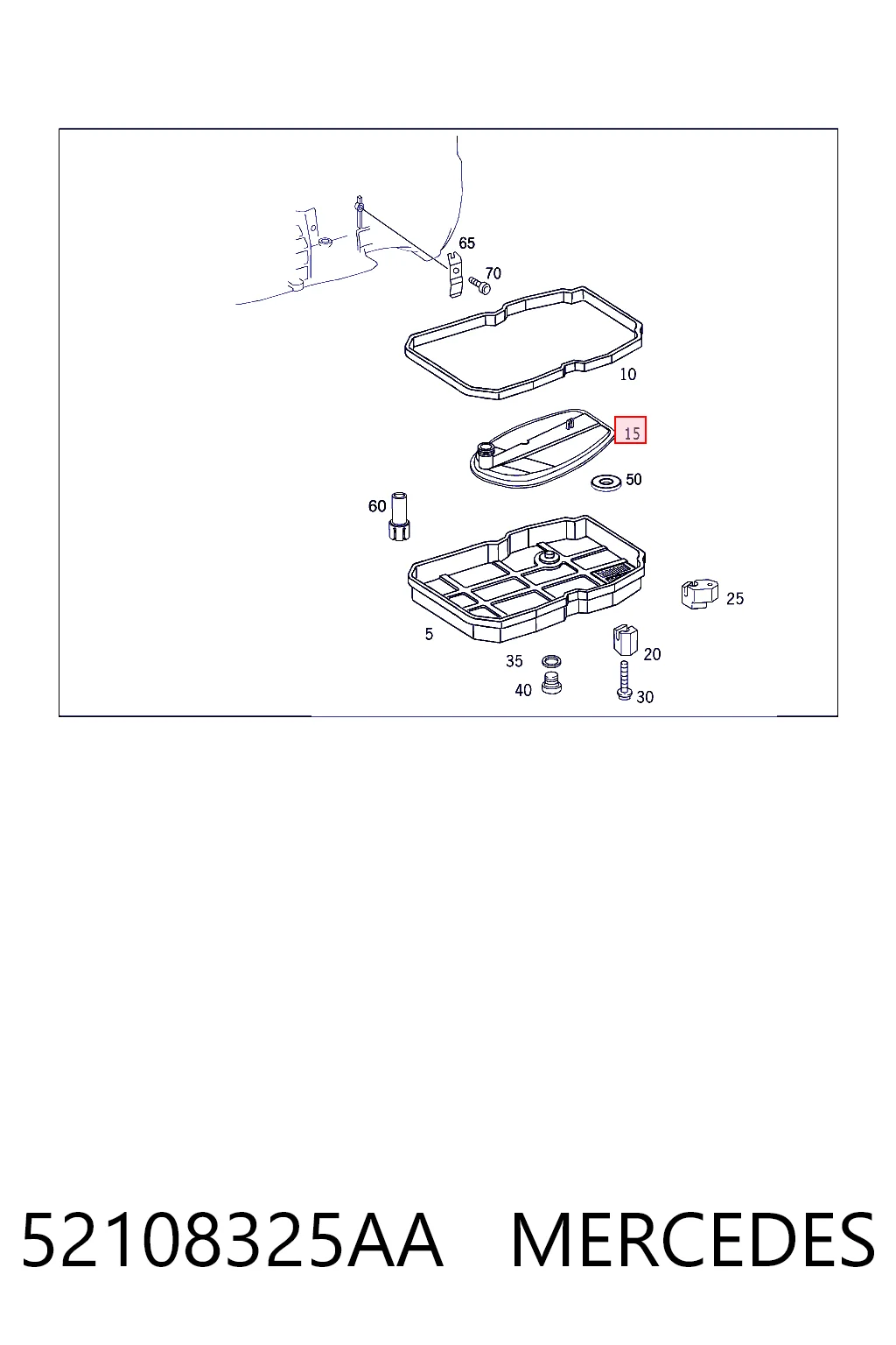 52108325AA Mercedes Filtro da Caixa Automática de Mudança