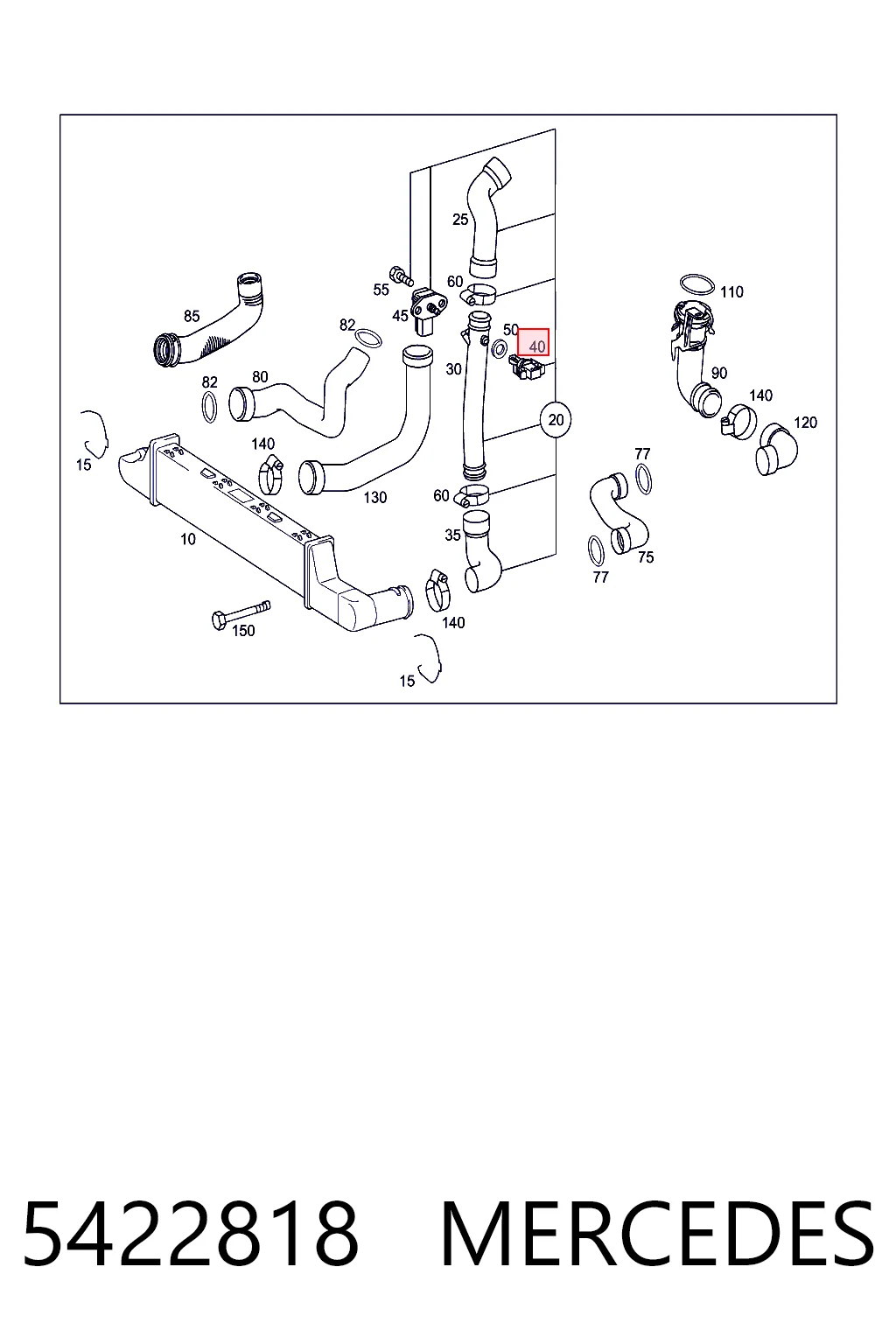 5422818 Mercedes Sensor de temperatura da mistura de ar