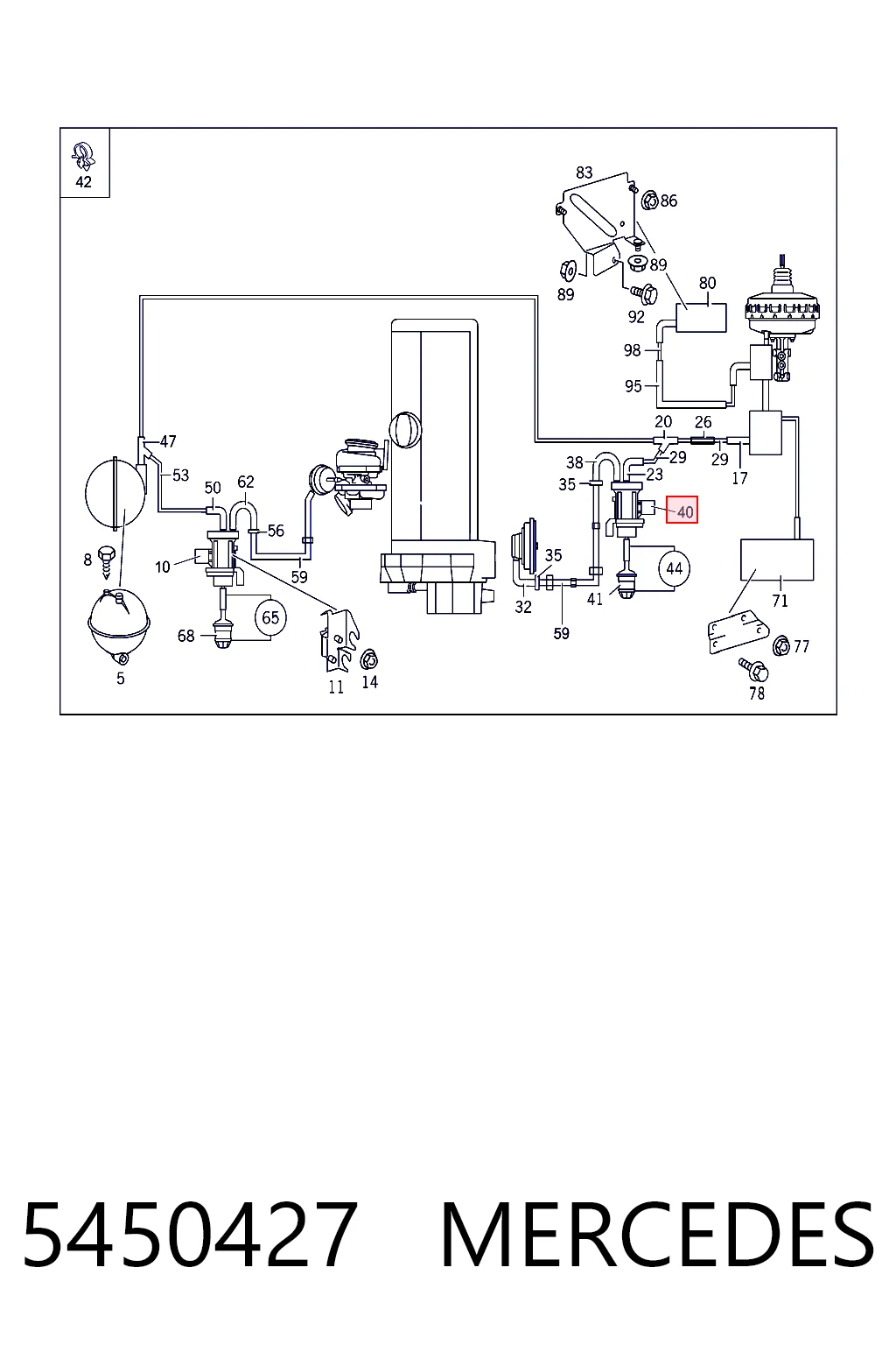 5450427 Mercedes Convertidor de pressão (solenoide) de supercompressão