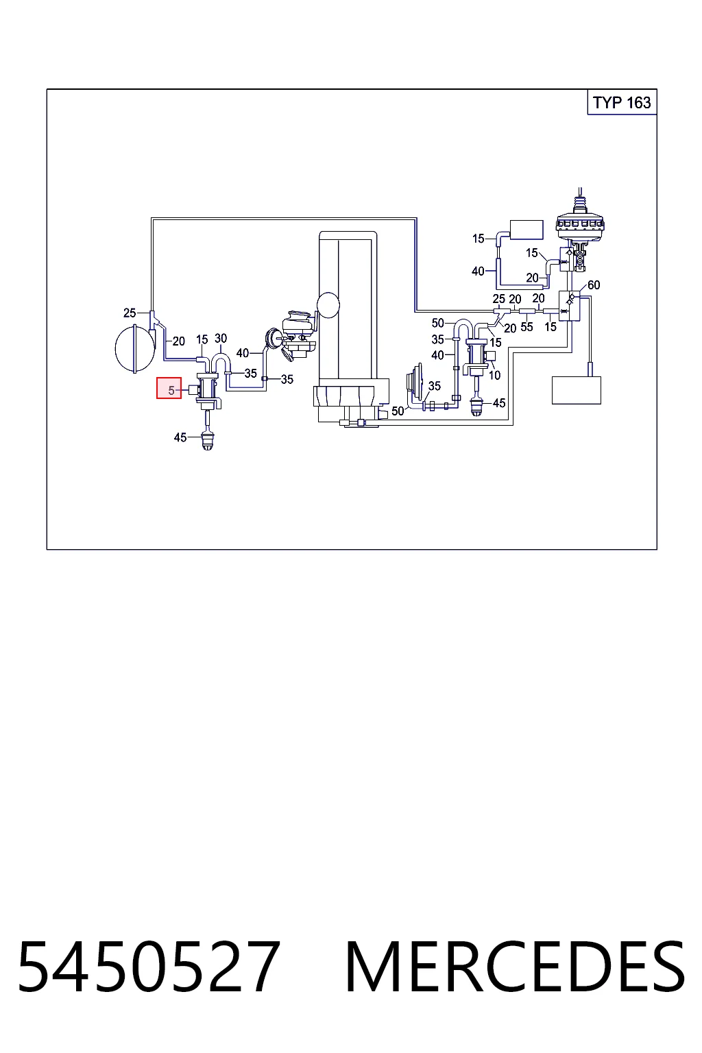 5450527 Mercedes Convertidor de pressão (solenoide) de supercompressão