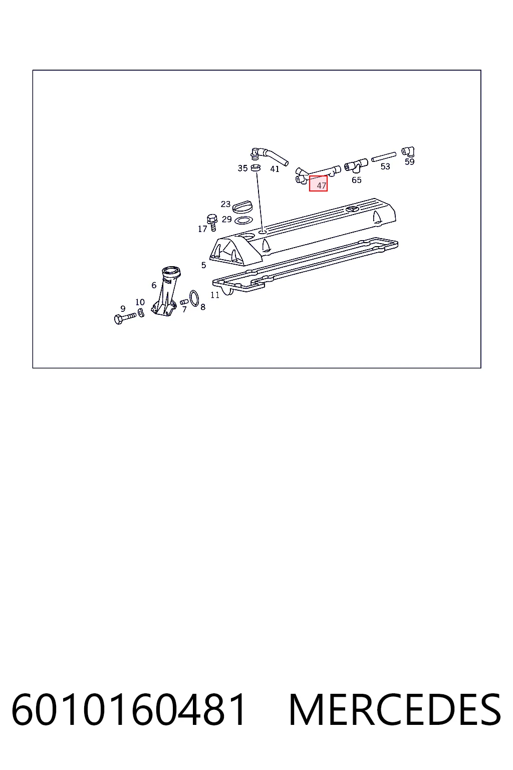 6010160481 Mercedes Cano derivado de ventilação de cárter (de separador de óleo)