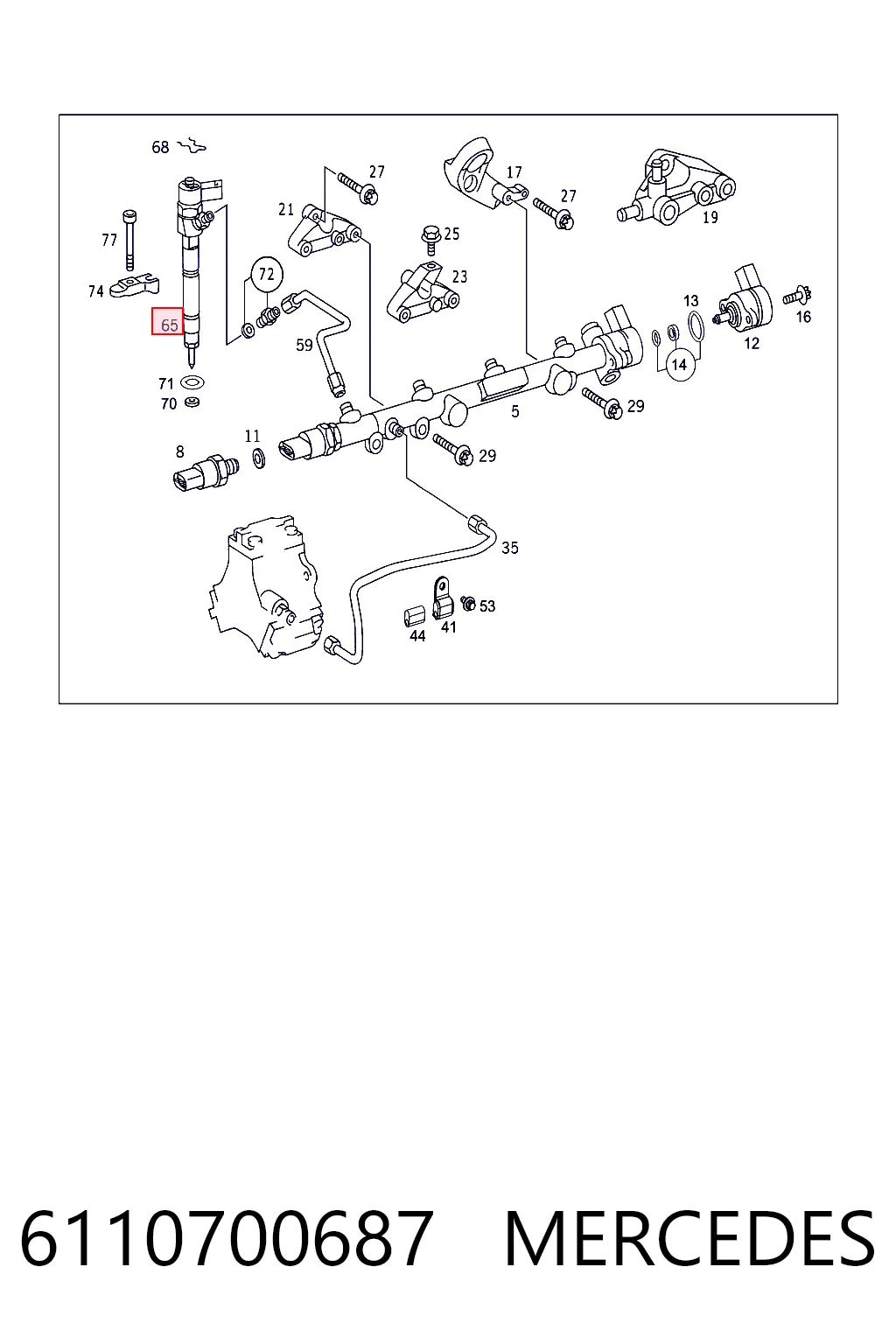 6110700687 Mercedes Injetor de injeção de combustível
