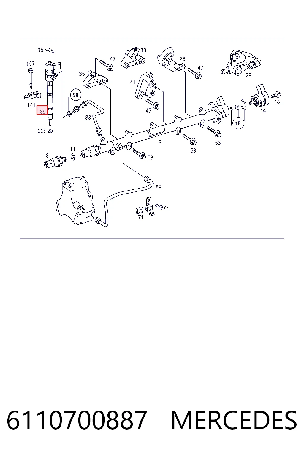 6110700887 Mercedes Injetor de injeção de combustível