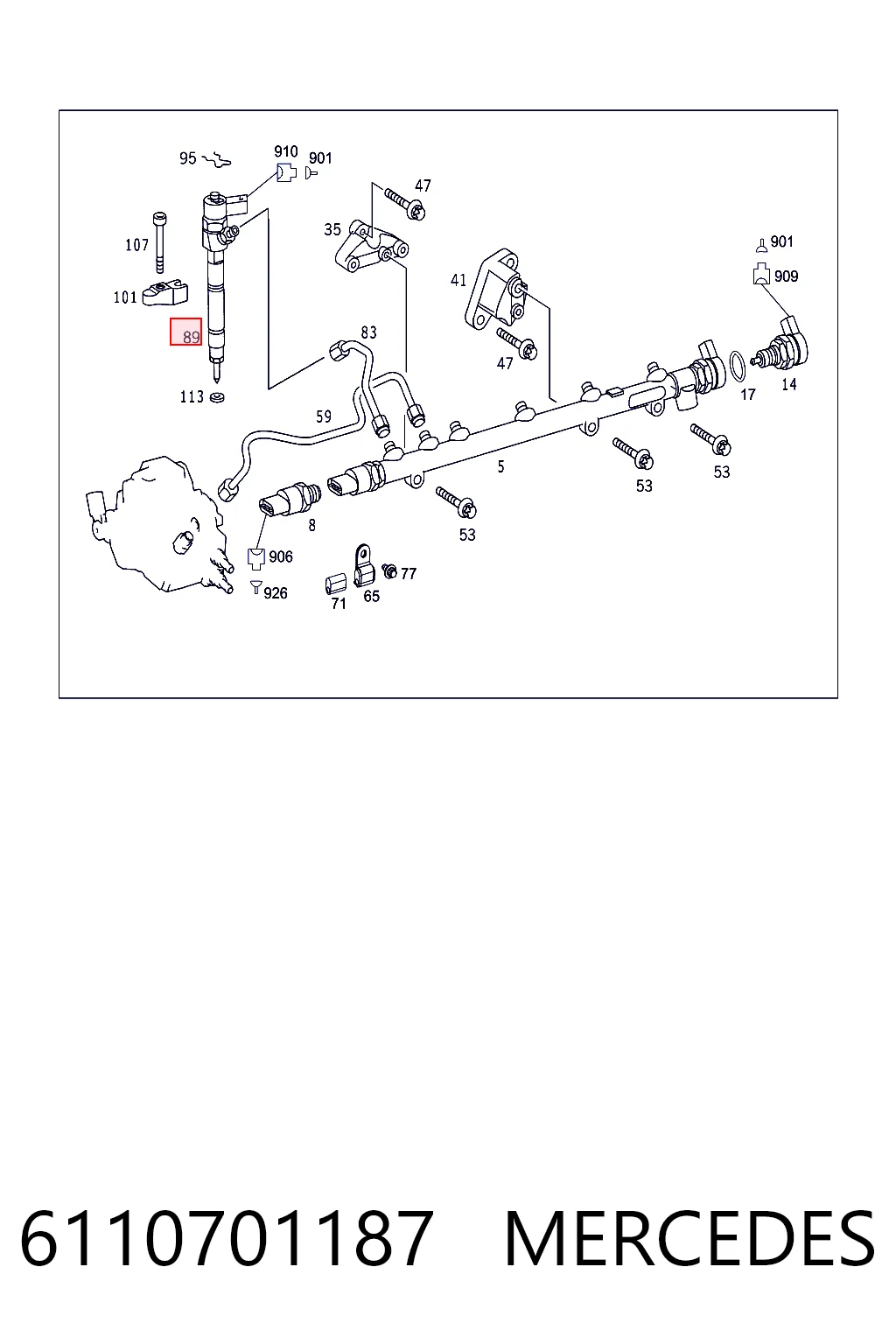 6110701187 Mercedes Injetor de injeção de combustível