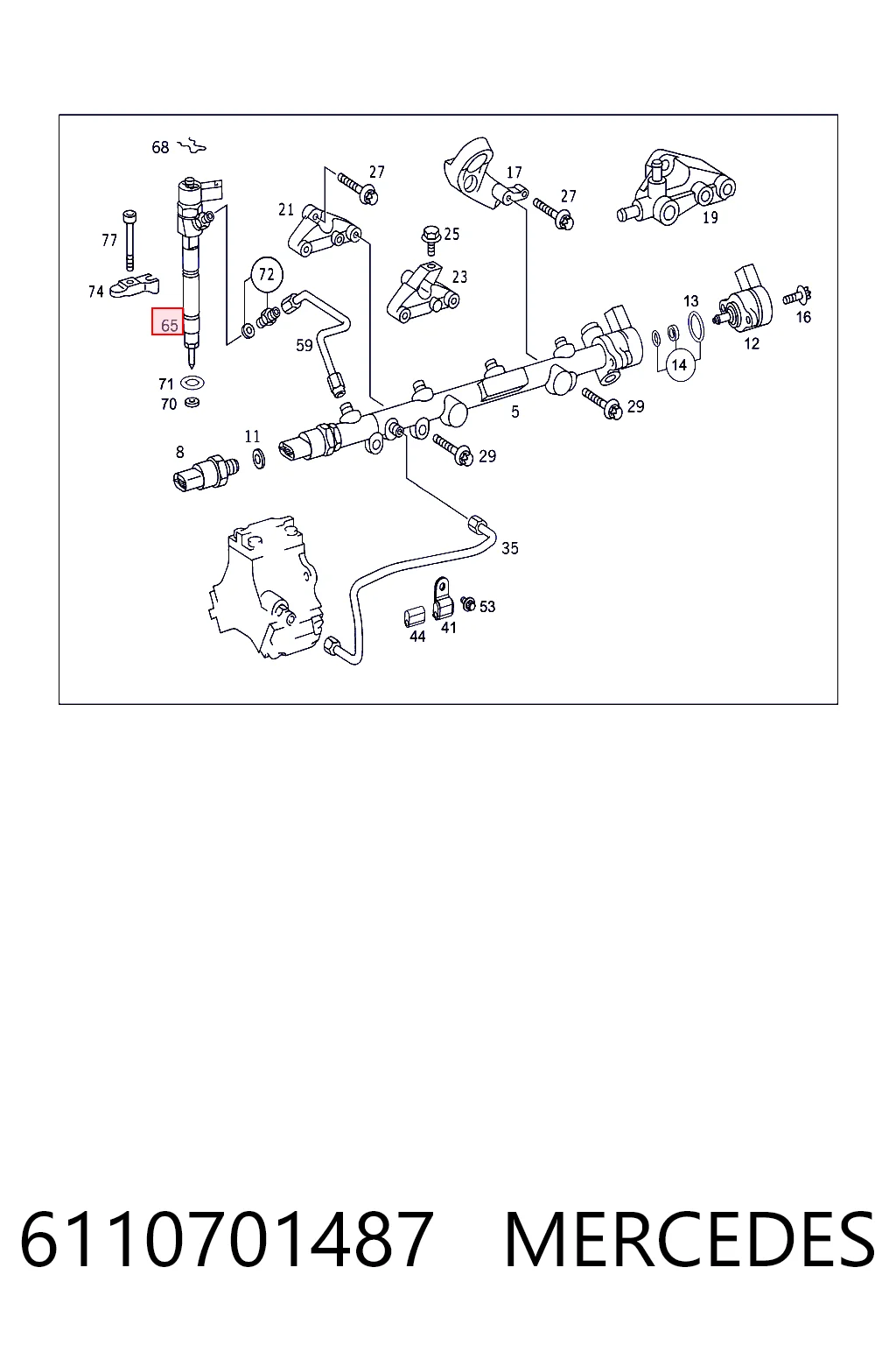 6110701487 Mercedes Injetor de injeção de combustível