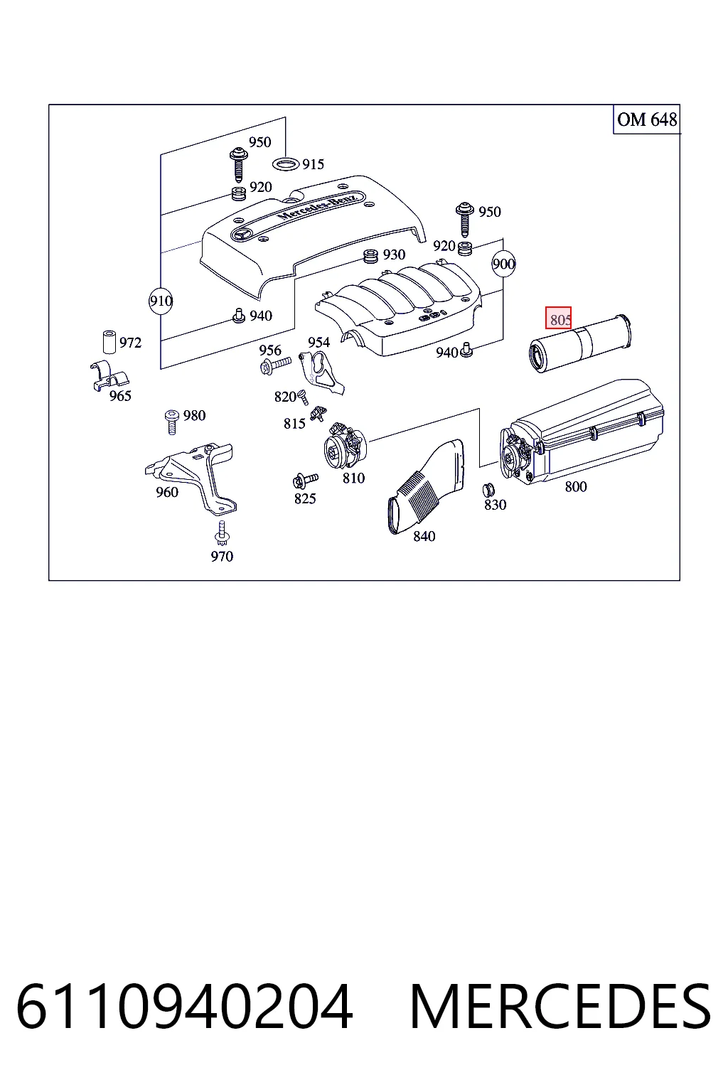 6110940204 Mercedes Filtro de ar