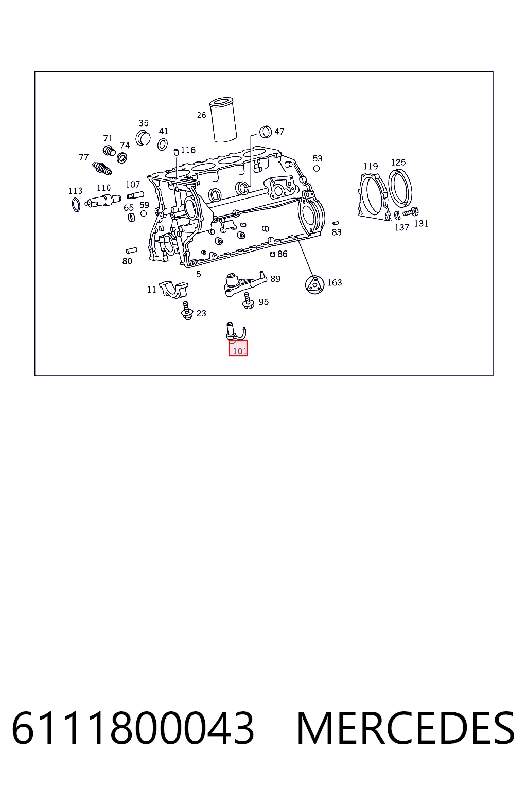 6111800043 Mercedes Injetor de óleo