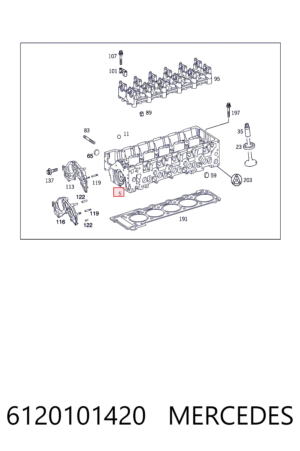 6120101420 Mercedes Cabeça de motor (CBC)