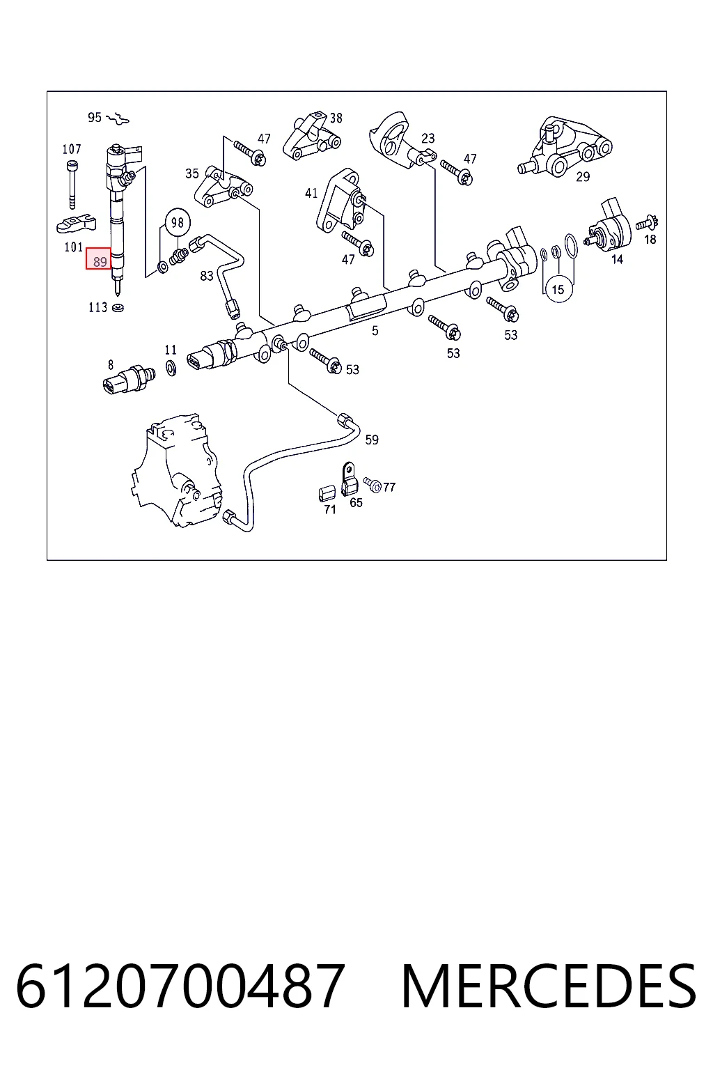 6120700487 Mercedes Injetor de injeção de combustível