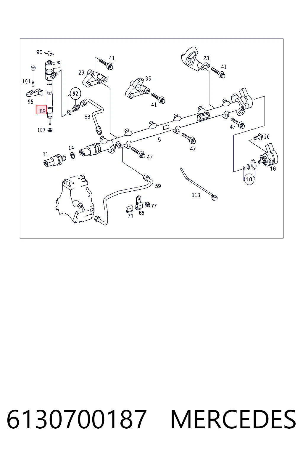 6130700187 Mercedes Injetor de injeção de combustível