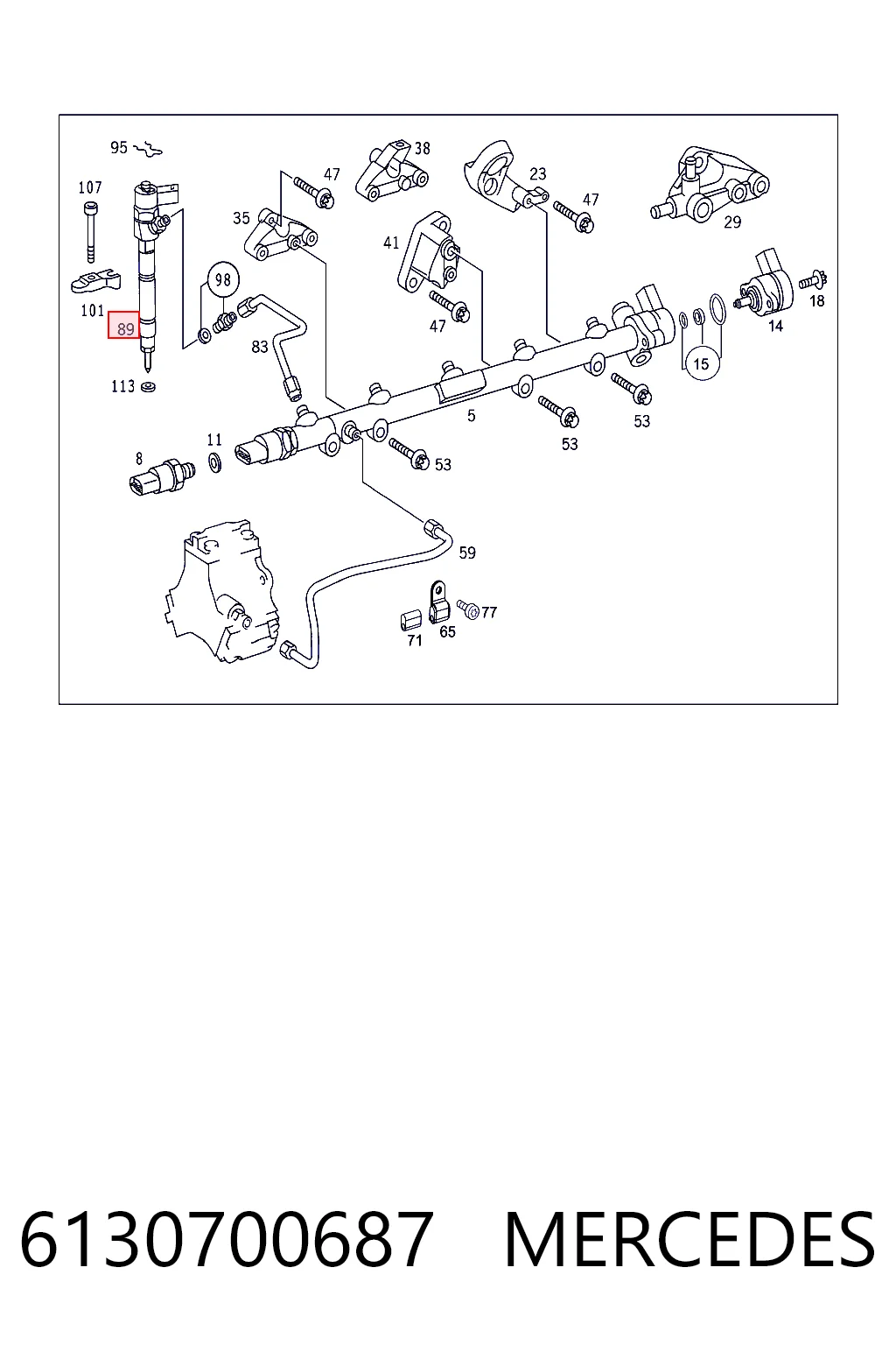 6130700687 Mercedes Injetor de injeção de combustível