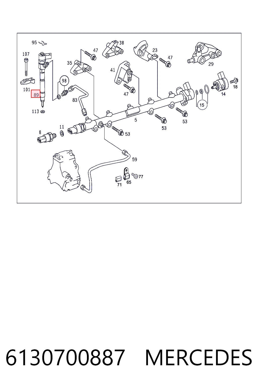 6130700887 Mercedes Injetor de injeção de combustível