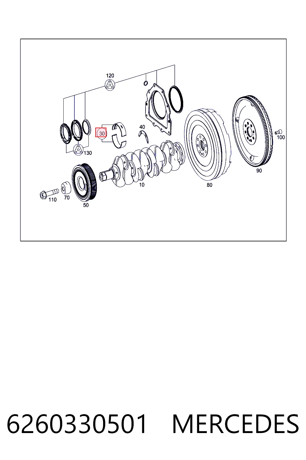 Folhas inseridas principais de cambota, kit, padrão (STD) 122075870R Renault (RVI)