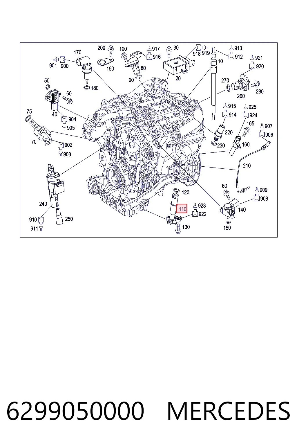  Sensor do nível de óleo de motor Mercedes E sedan (W211) (2002 - 2008) 