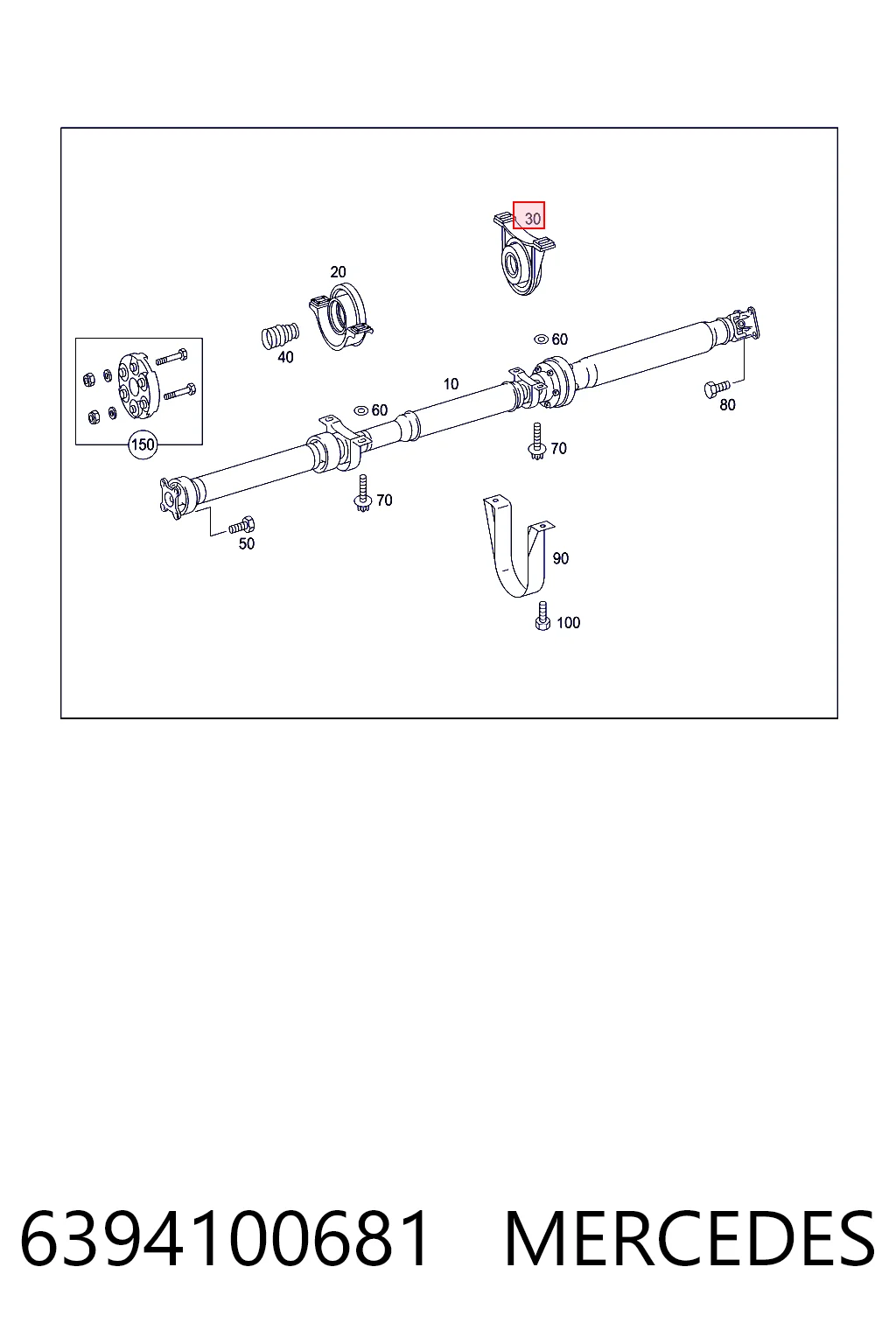 6394100681 Mercedes Rolamento suspenso traseiro da junta universal