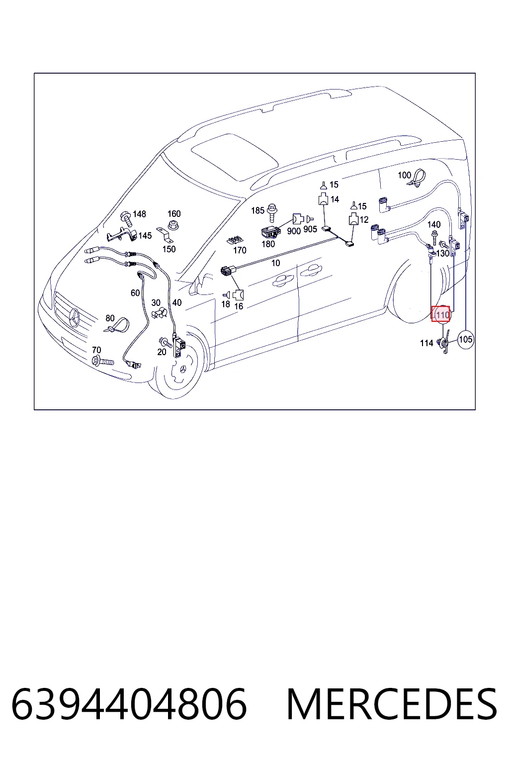 6394404806 Mercedes Sensor ABS traseiro direito