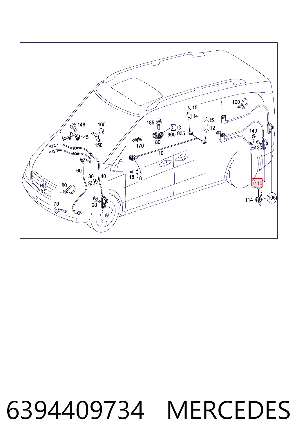 6394409734 Mercedes Sensor ABS traseiro esquerdo