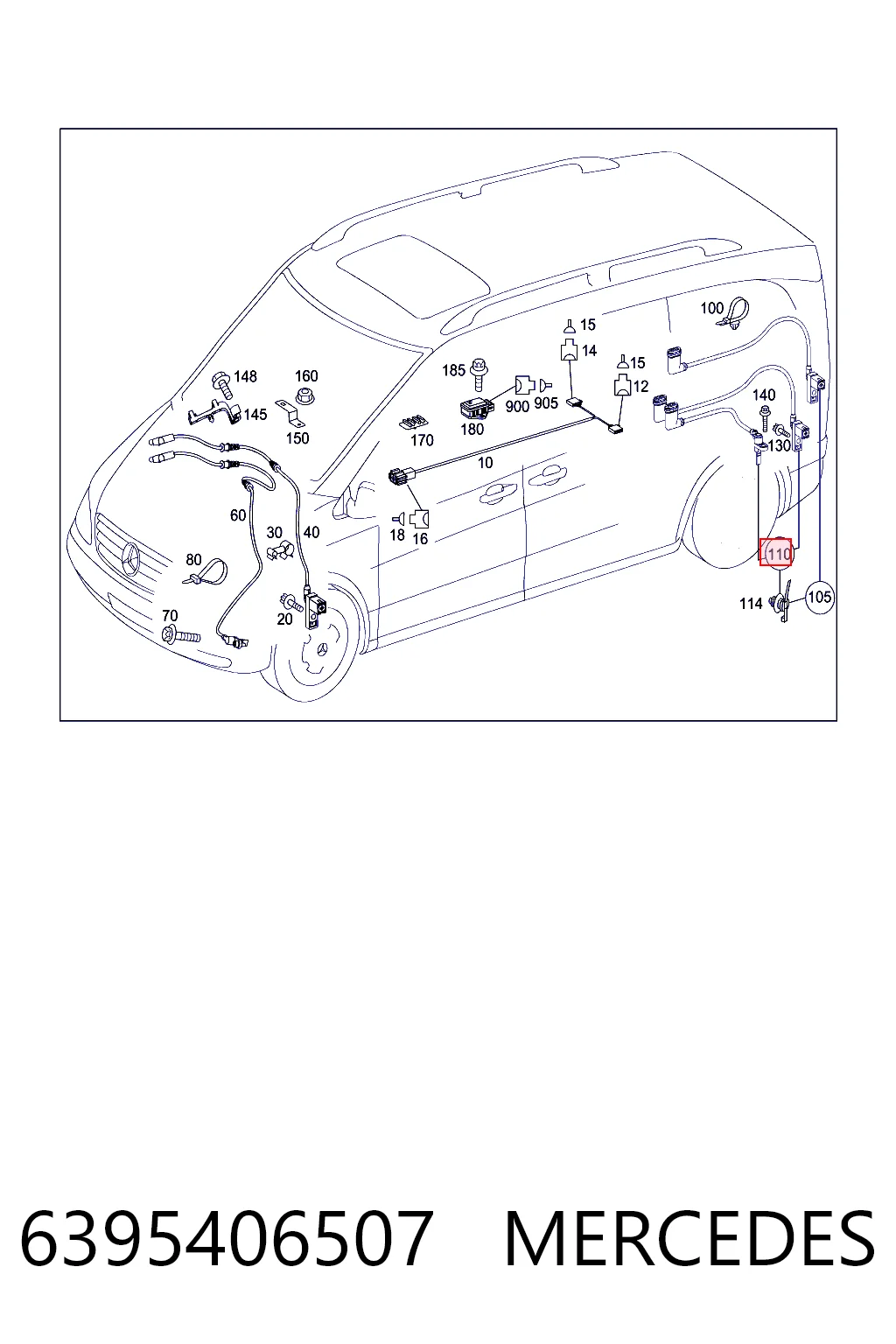 6395406507 Mercedes Sensor ABS traseiro esquerdo