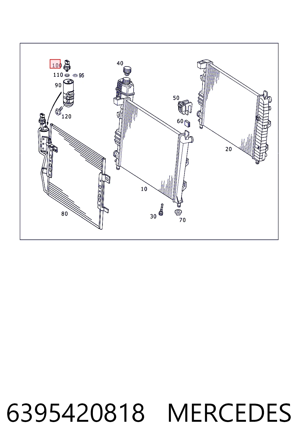 6395420818 Mercedes Sensor de pressão absoluta de aparelho de ar condicionado