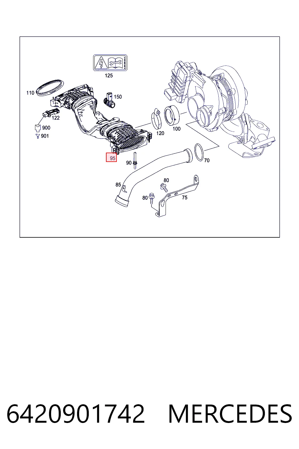 6420901742 Mercedes Sensor de fluxo (consumo) de ar, medidor de consumo M.A.F. - (Mass Airflow)