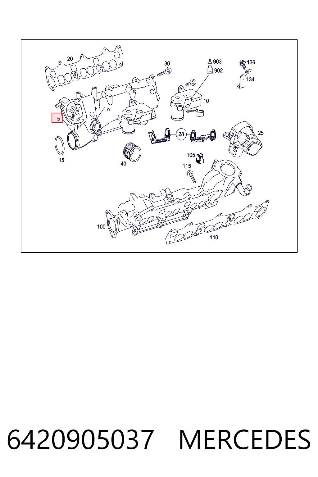 K05175642AB Fiat/Alfa/Lancia Tubo coletor direito de admissão