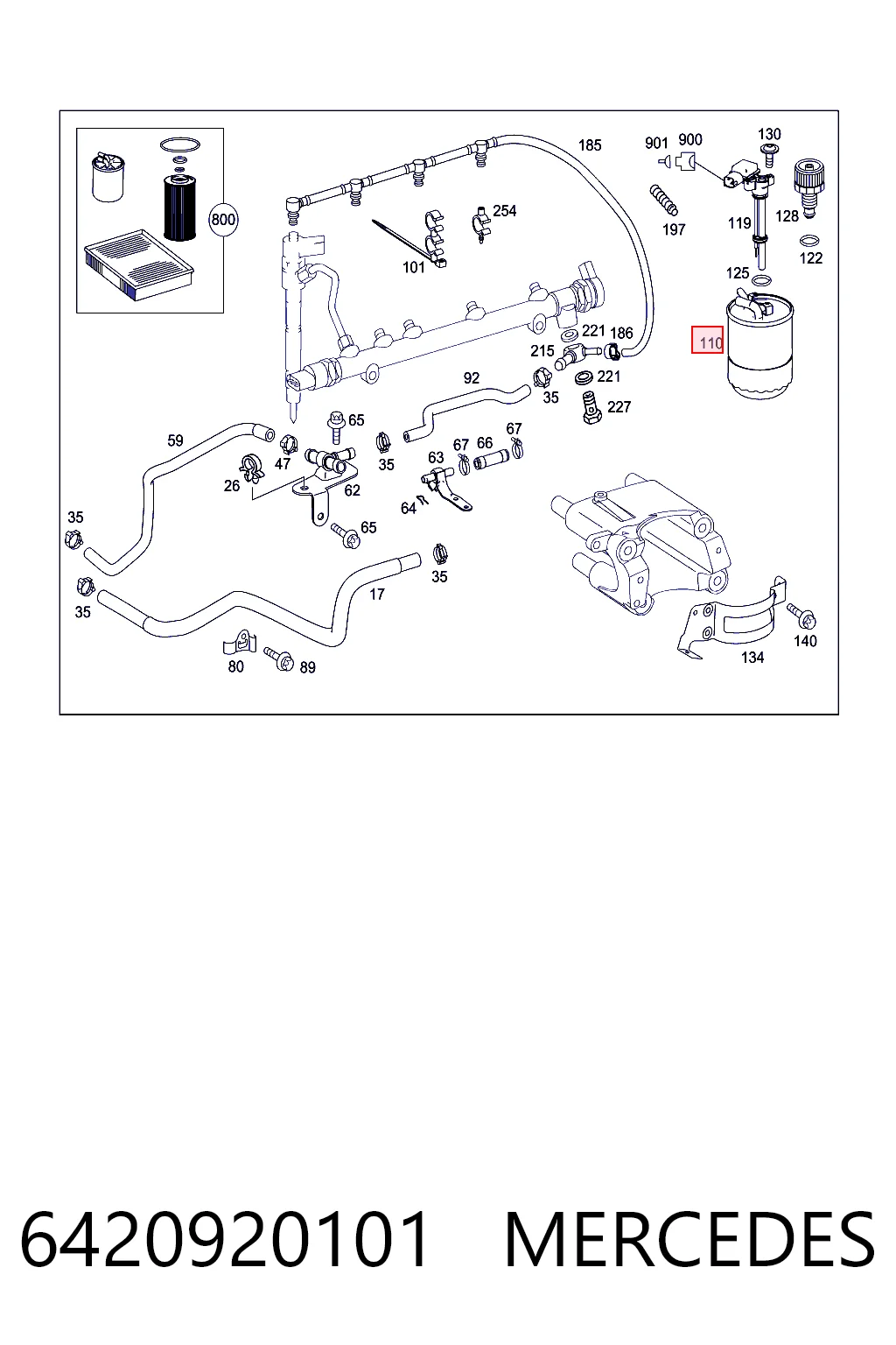 6420920101 Mercedes Filtro de combustível