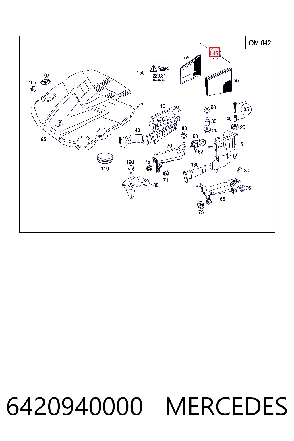6420940000 Mercedes Filtro de ar