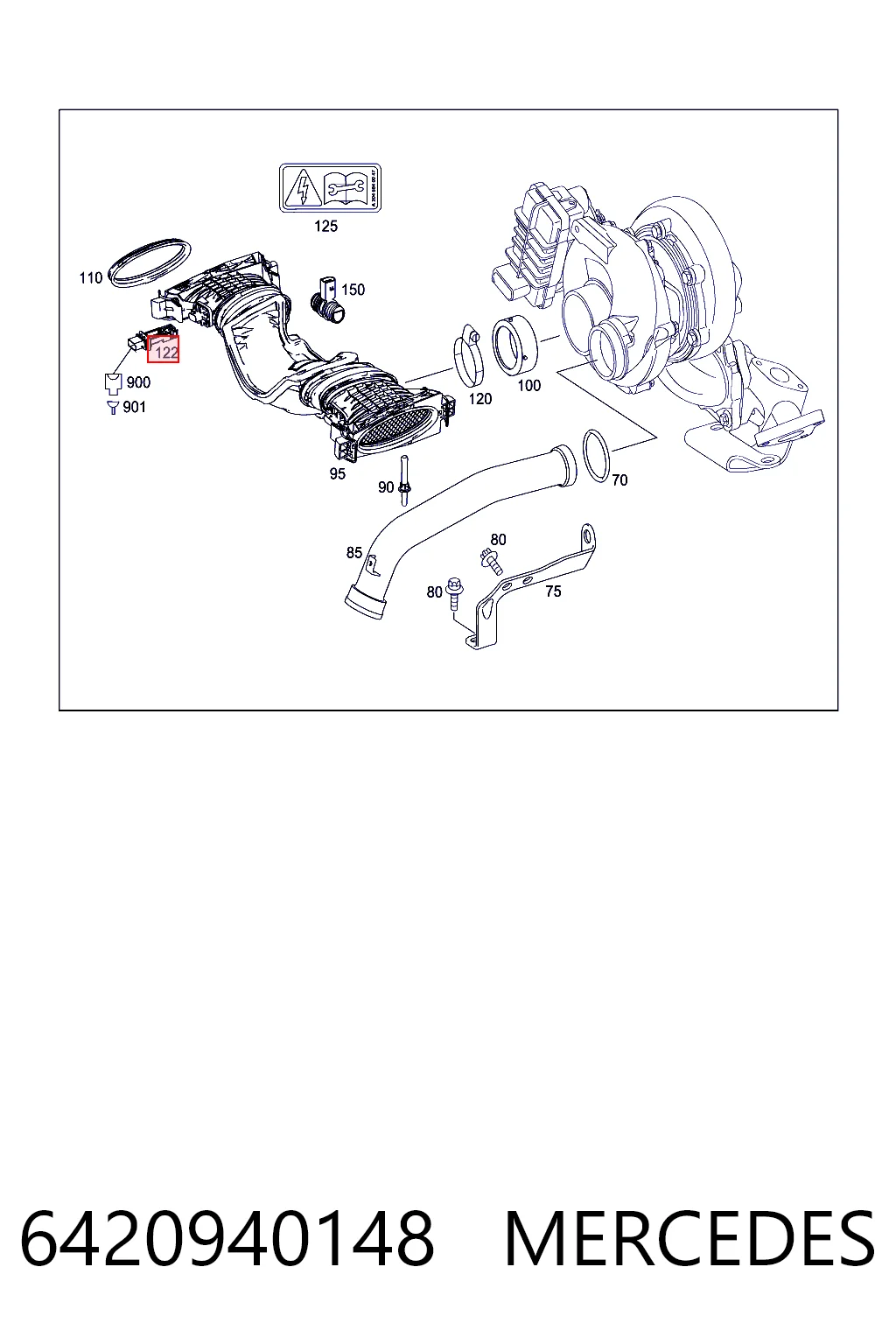 6420940148 Mercedes Sensor de fluxo (consumo) de ar, medidor de consumo M.A.F. - (Mass Airflow)