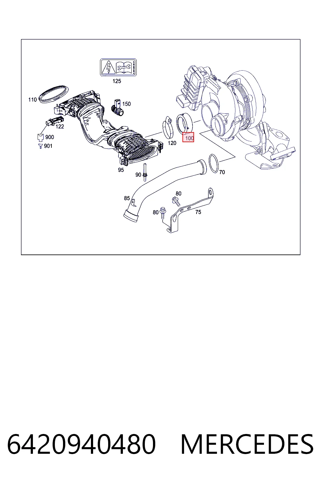 6420940480 Mercedes Vedante de turbina de ar comprimido, admissão