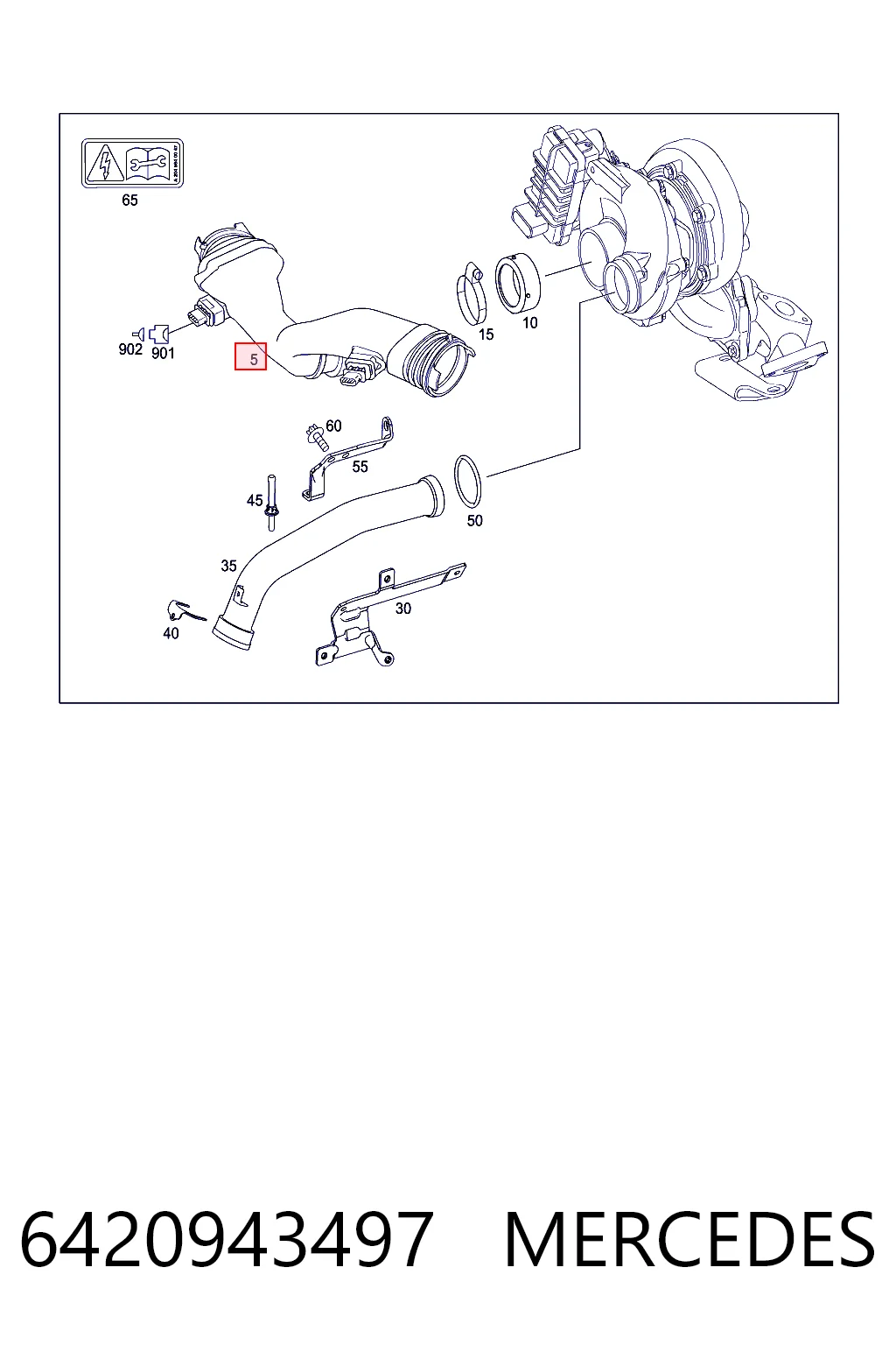 6420943497 Mercedes Sensor de fluxo (consumo) de ar, medidor de consumo M.A.F. - (Mass Airflow)