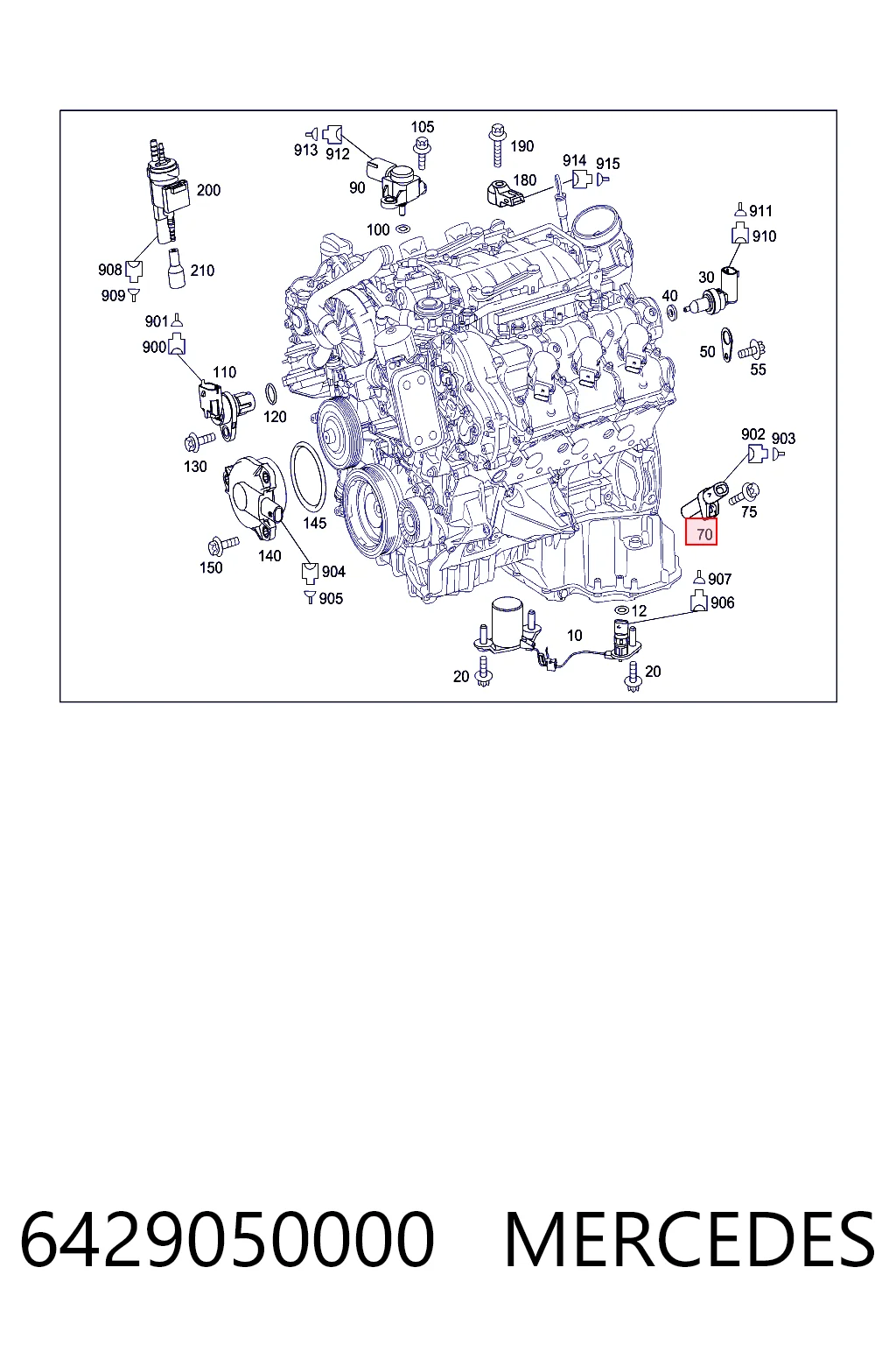 6429050000 Mercedes Sensor de posição (de revoluções) de cambota