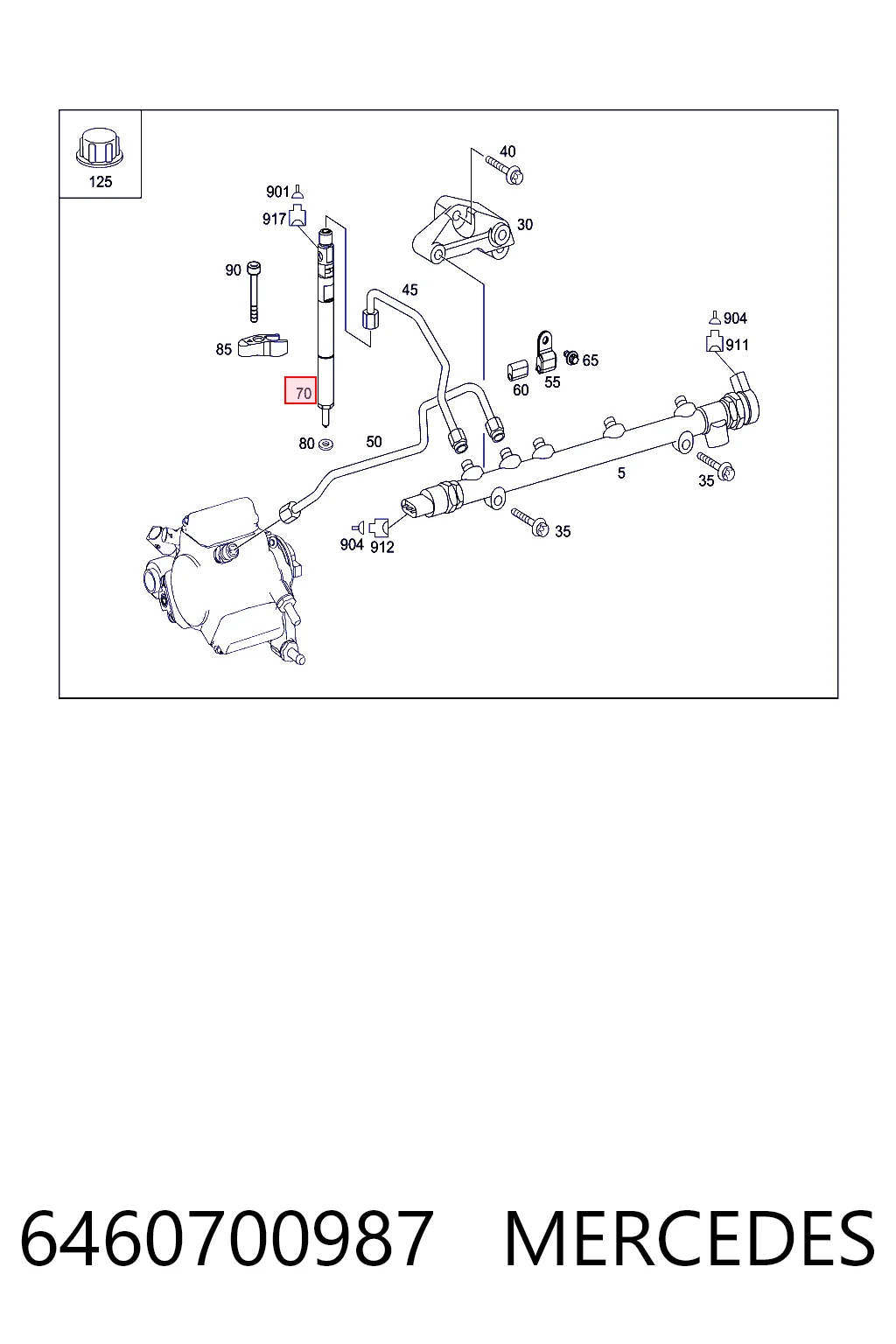 6460700987 Mercedes Injetor de injeção de combustível