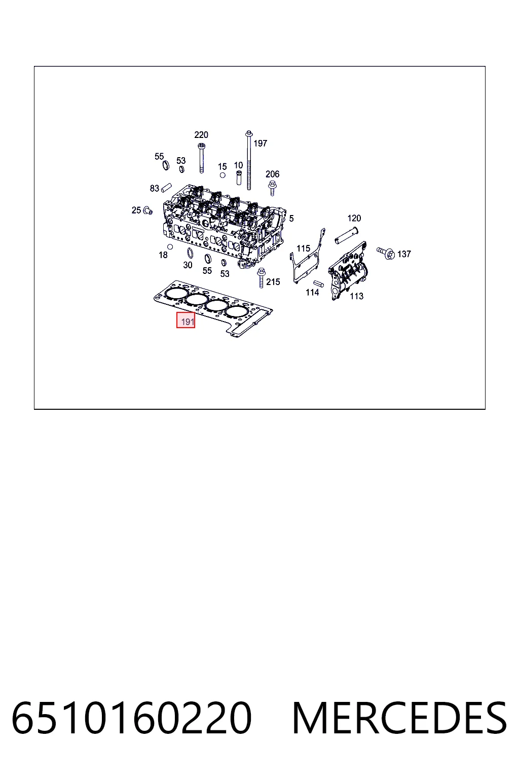 6510160220 Mercedes Vedante de cabeça de motor (CBC)