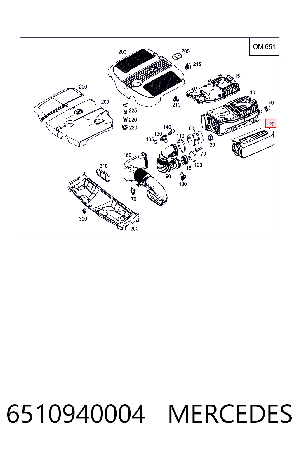 6510940004 Mercedes Filtro de ar