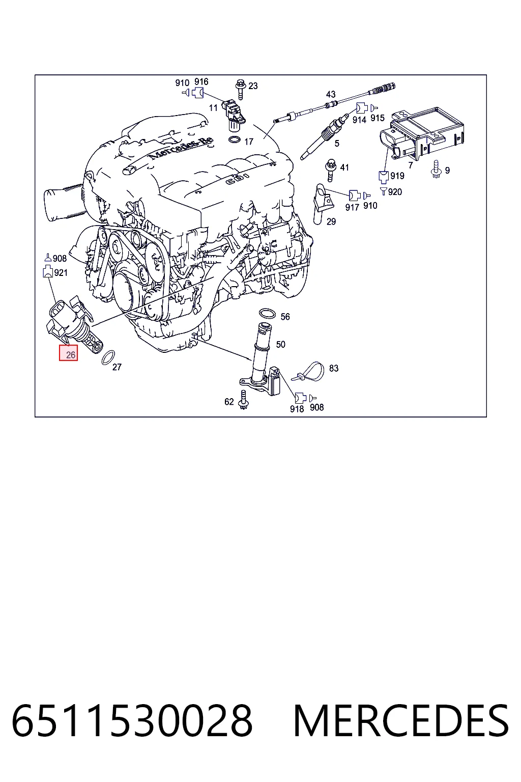 6511530028 Mercedes Sensor de temperatura da mistura de ar