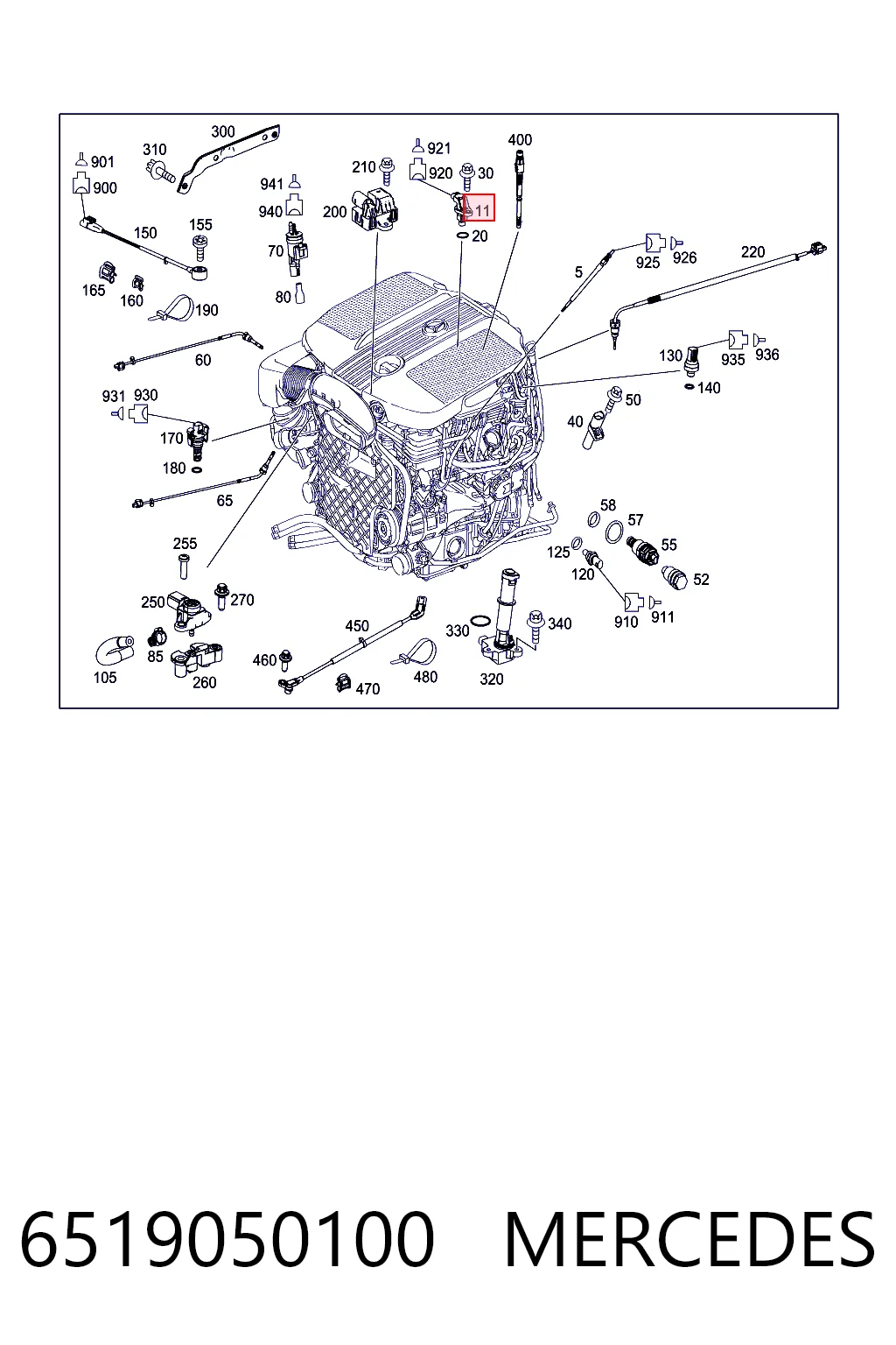 6519050100 Mercedes Sensor de posição da árvore distribuidora