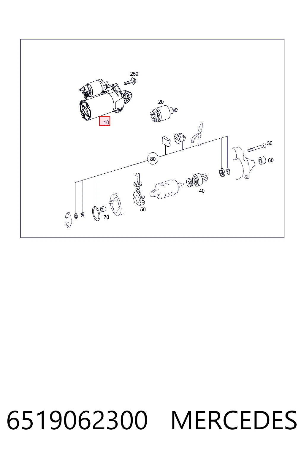 6519062300 Mercedes Motor de arranco