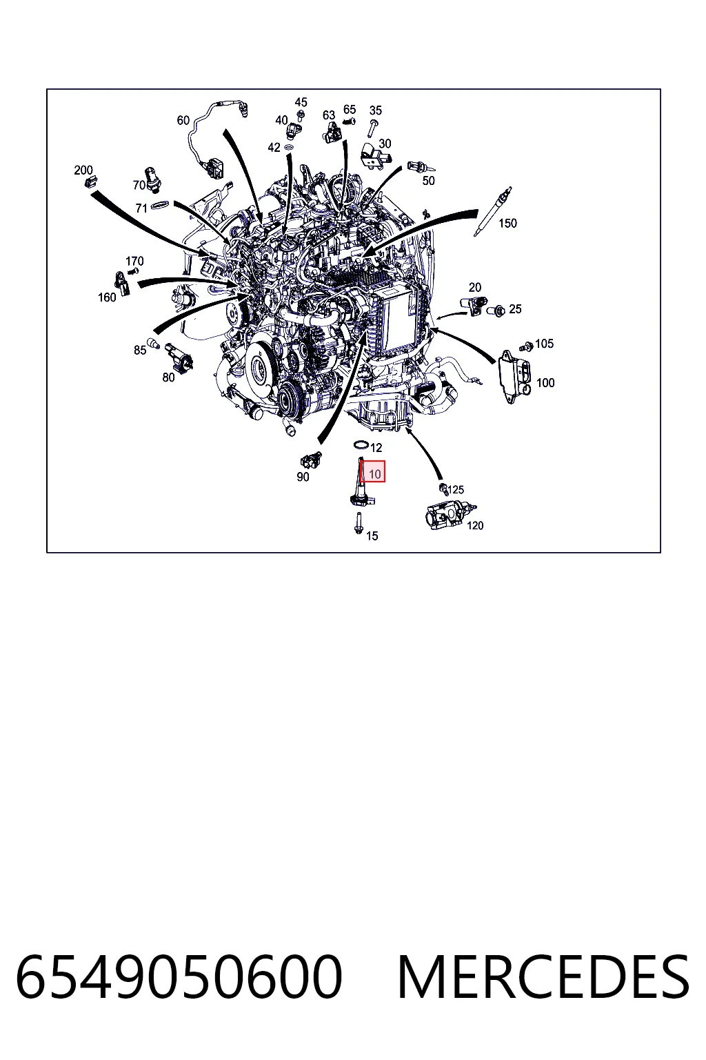 6549050600 Mercedes Sensor do nível de óleo de motor