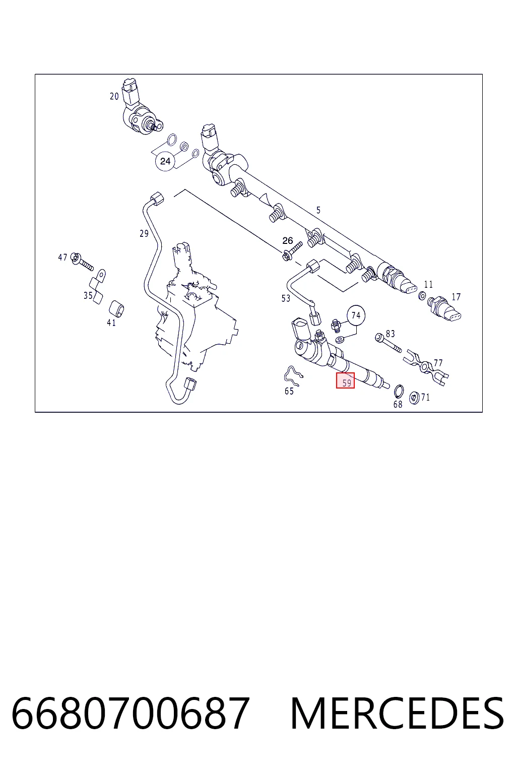 6680700687 Mercedes Injetor de injeção de combustível