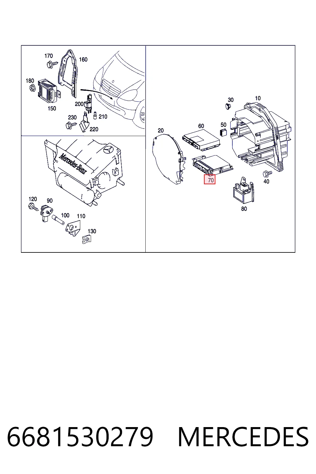Módulo de direção (Centralina eletrônica) de motor para Mercedes A  W168