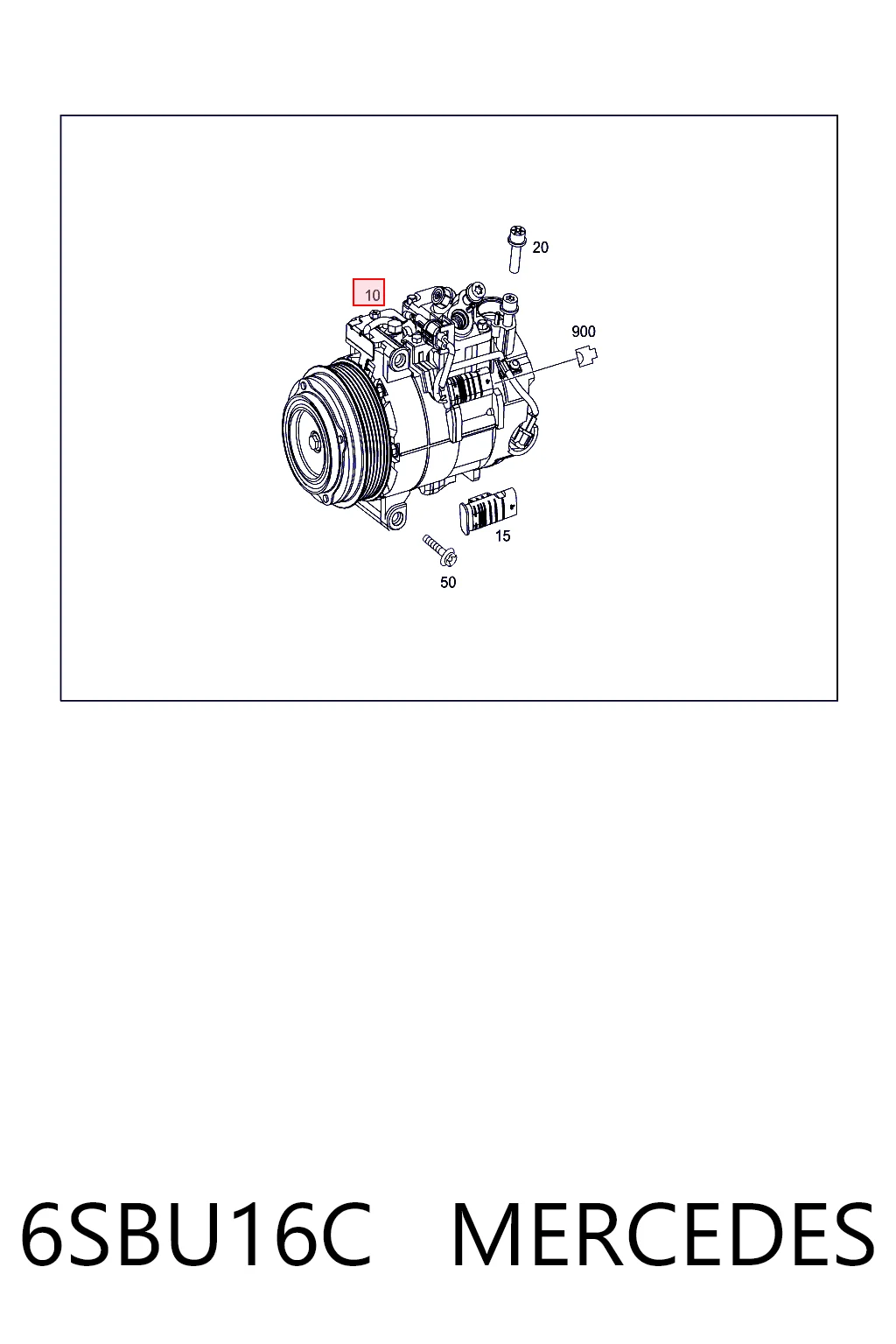 6SBU16C Mercedes Compressor de aparelho de ar condicionado